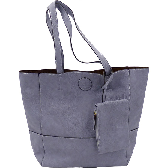 Raw Edge Tote Handbag With Coinpurse - Wisteria