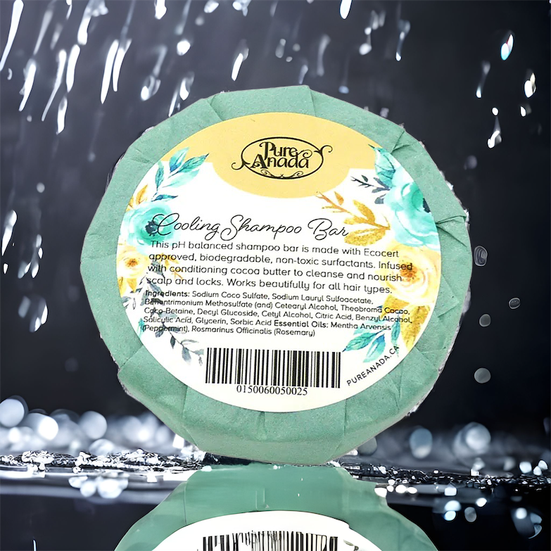 Naturalny szampon w kostce Pure Anada - Chłodzący (mięta pieprzowa i rozmaryn)