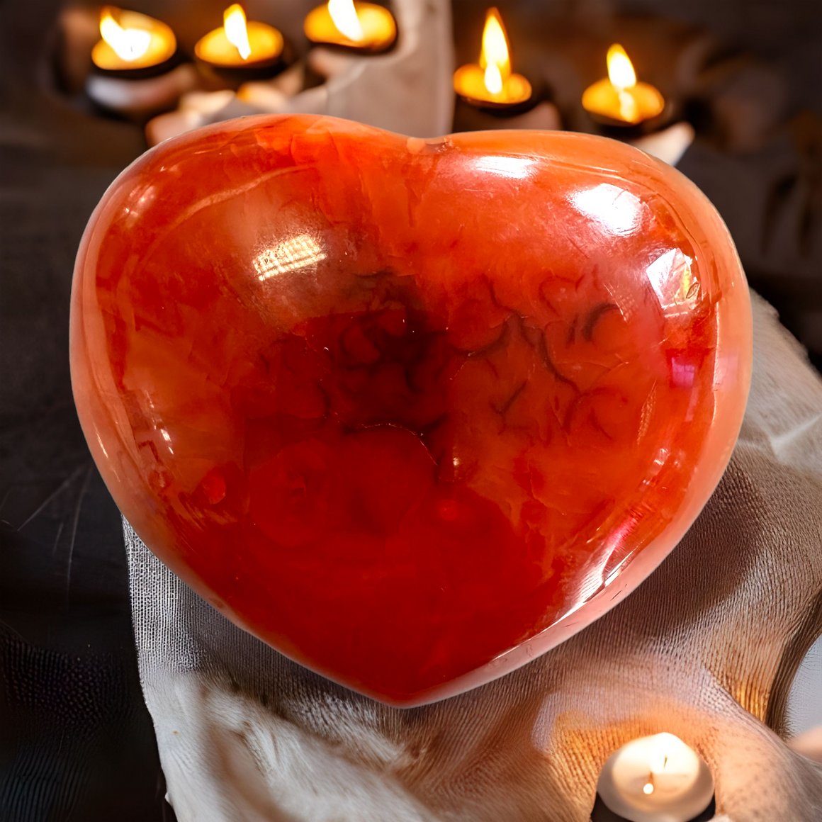 Carnelian Orange Crystal Hearts - Ethically Sourced