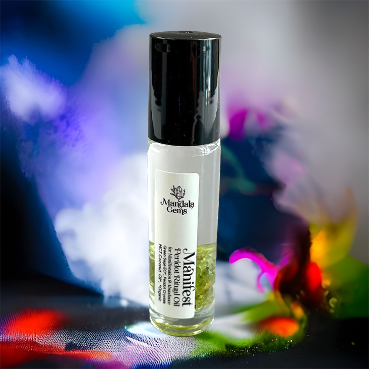 MANIFEST Perfume Oil Roller for MANIFESTATION with Peridot + Sage essential oil