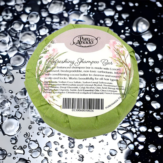 Barre de shampoing naturel Pure Anada - Rafraîchissant (Citron &amp; Eucalyptus)