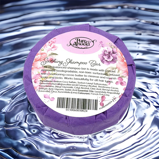 Barre de shampoing naturel Pure Anada - Apaisant (Lavande et citron vert)